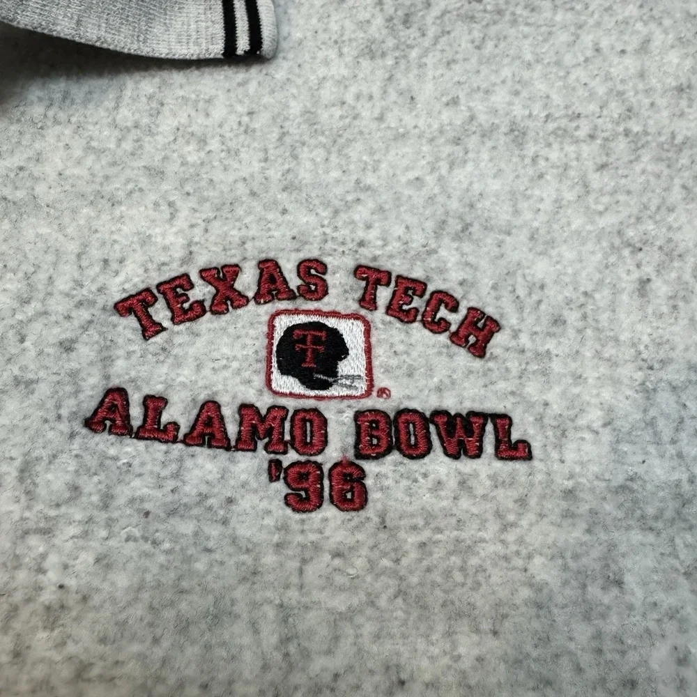 Vintage Texas Tech Red Raiders Sweatshirt Mens 2XL Gray Collared Football 90s